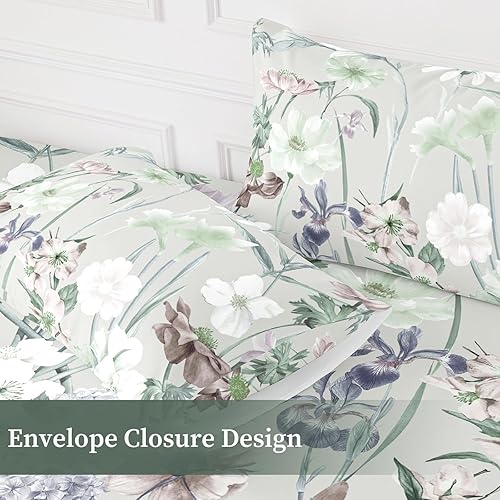 Miniatura 6 de HCORA Juego de sábanas bajeras y fundas de almohada Queen  Sábana bajera 100% microfibra cepillada con bolsillo profundo de hasta 16 pulgadas  Ultra