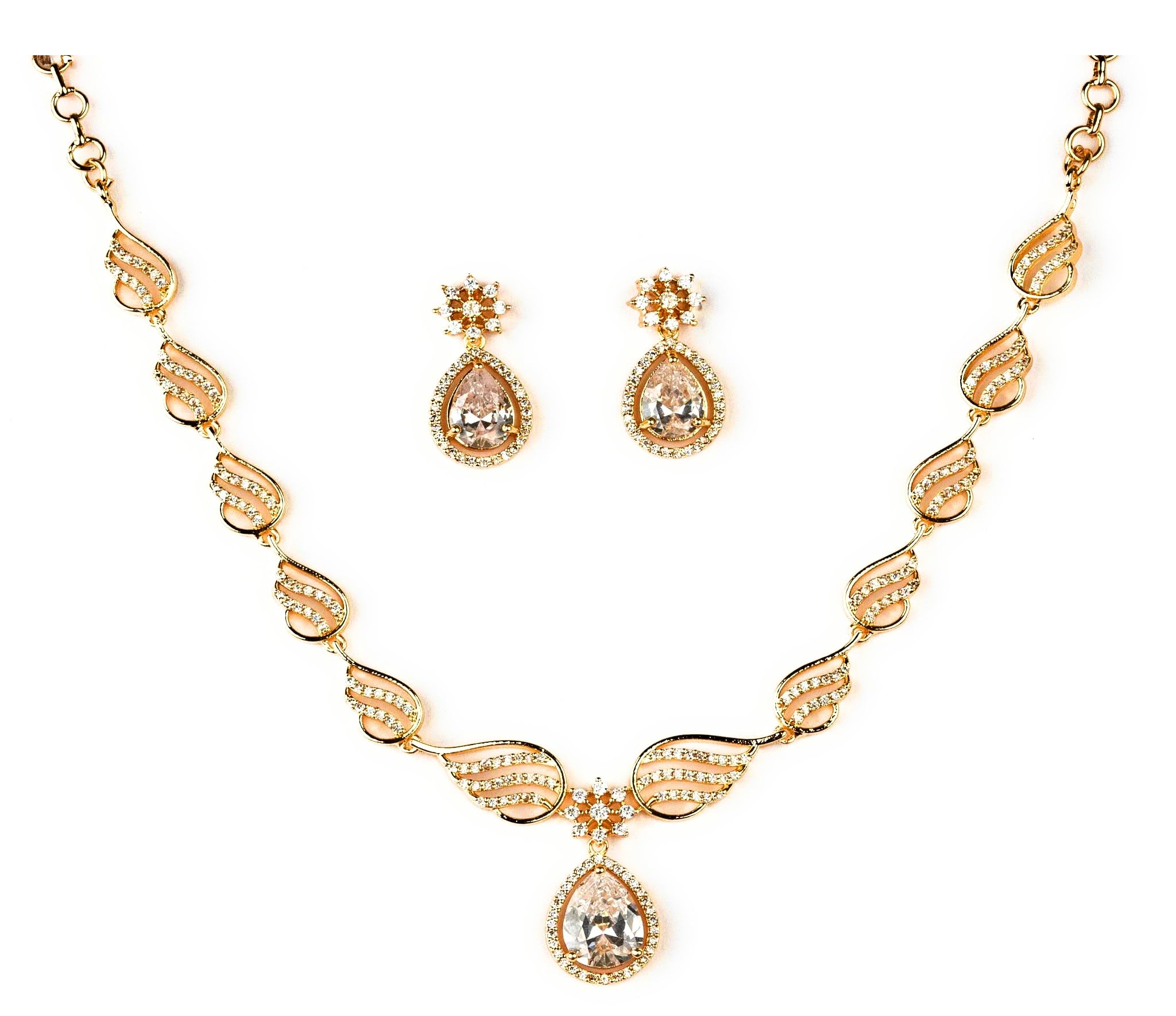 Traditional Micro Gold Plated American Diamond Stone Designer Jewellery Set for Women & Girls…-image-26