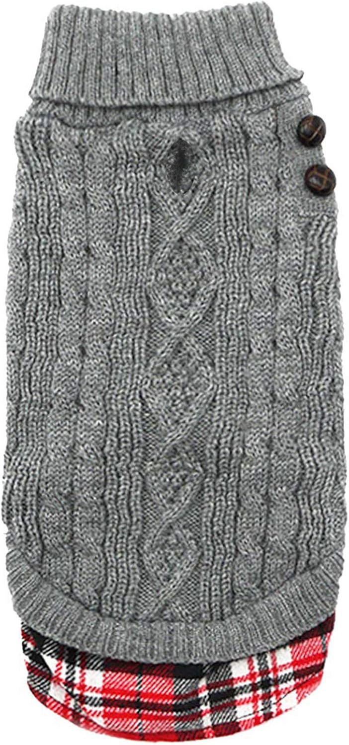 KYEESE Small Dog Sweaters with Leash Hole Gingham