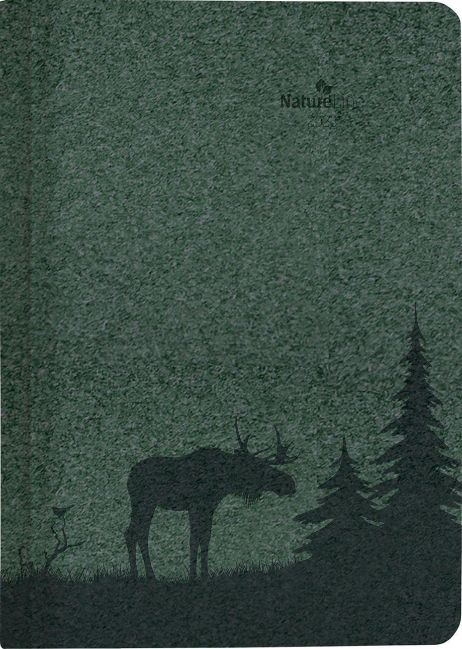 Nature Line Pine Book Calendar 2023 - Pocket Calendar A5-1 Day 1 Page - 416 Pages - Environmental Calendar - with Hardcover - Alpha Edition