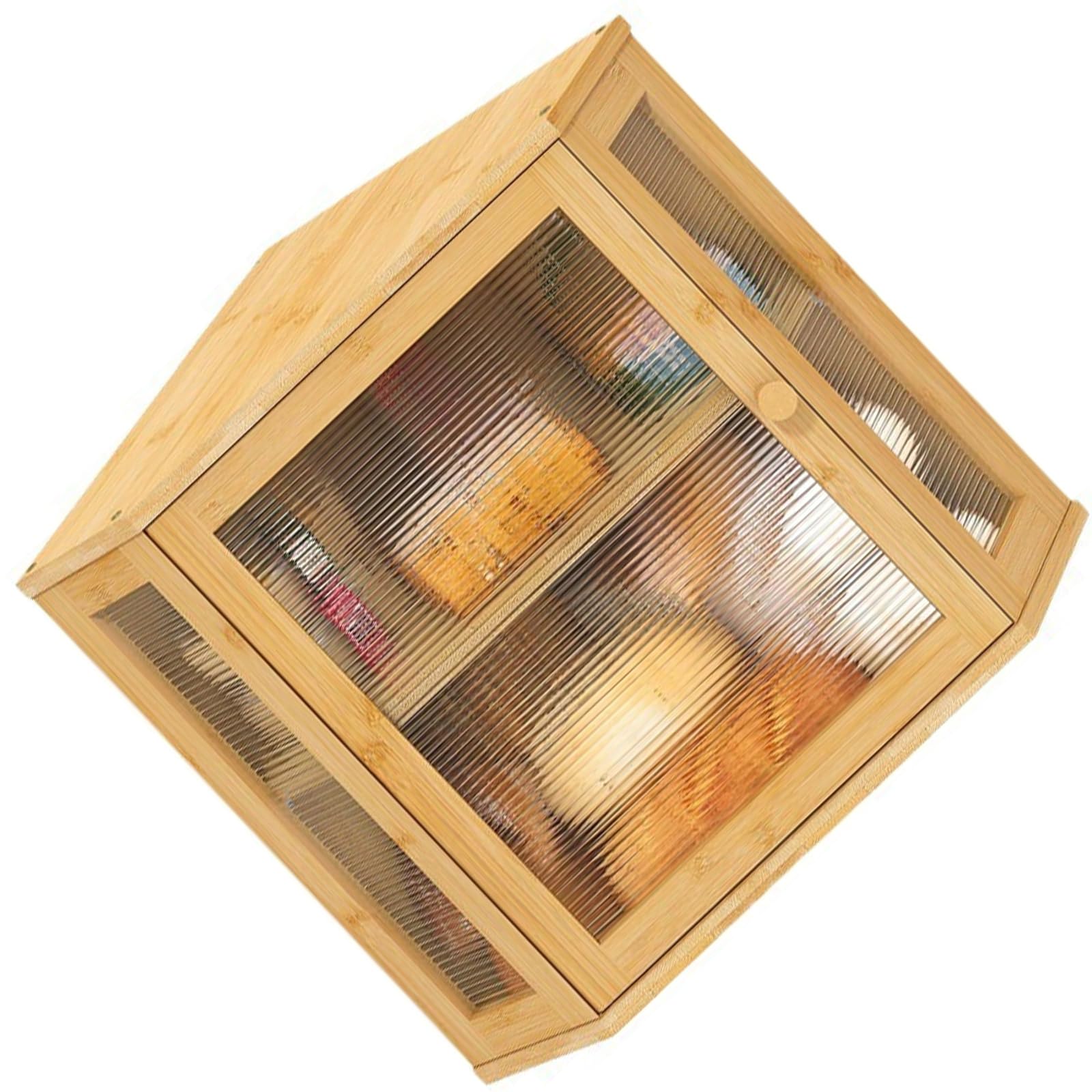 Kalttoy Stalk Wood Bread Storages Container for Corners Kitchen Easy Assembly Cleaning and Innovation Maintaining Keeper