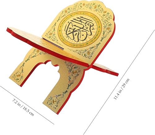 Miniatura 2 de LOGOFUN Quran - Soporte plegable de madera para libros de Corán, estantería de lectura de escritorio musulmán para oficina y hogar