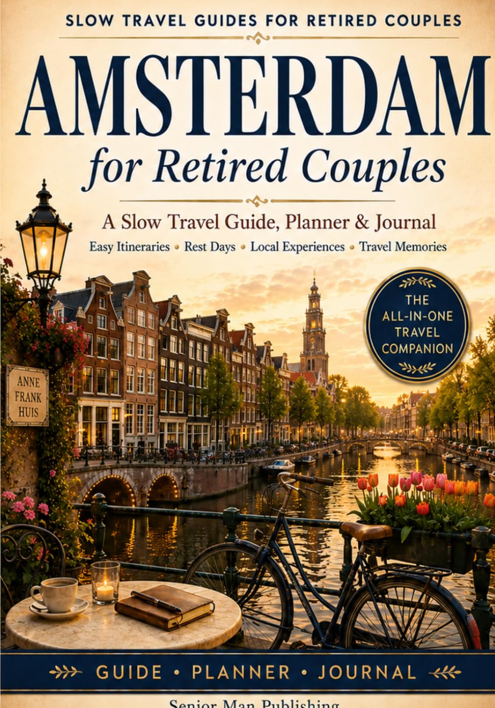 Amsterdam for Retired Couples: The All-in-One Amsterdam Travel Companion with Easy Itineraries, Practical Planning Pages, Checklists, Rest Days, Local Experiences, and a Write-In Travel Journal