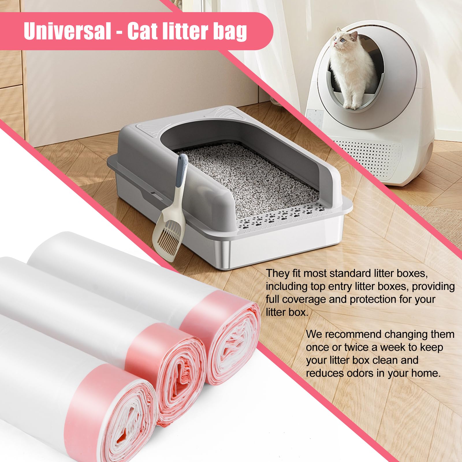 Cat Litter Tray Liners, 30PCS Cat Litter Bags Liners with Drawstring Scratch Resistant and Leak Proof - Image 3