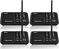 Wuloo WL666 Wireless Intercom System for Home - 5280ft Range, 10 Channels, 3 Codes, 4 Black Units - Room to Room Office Business
