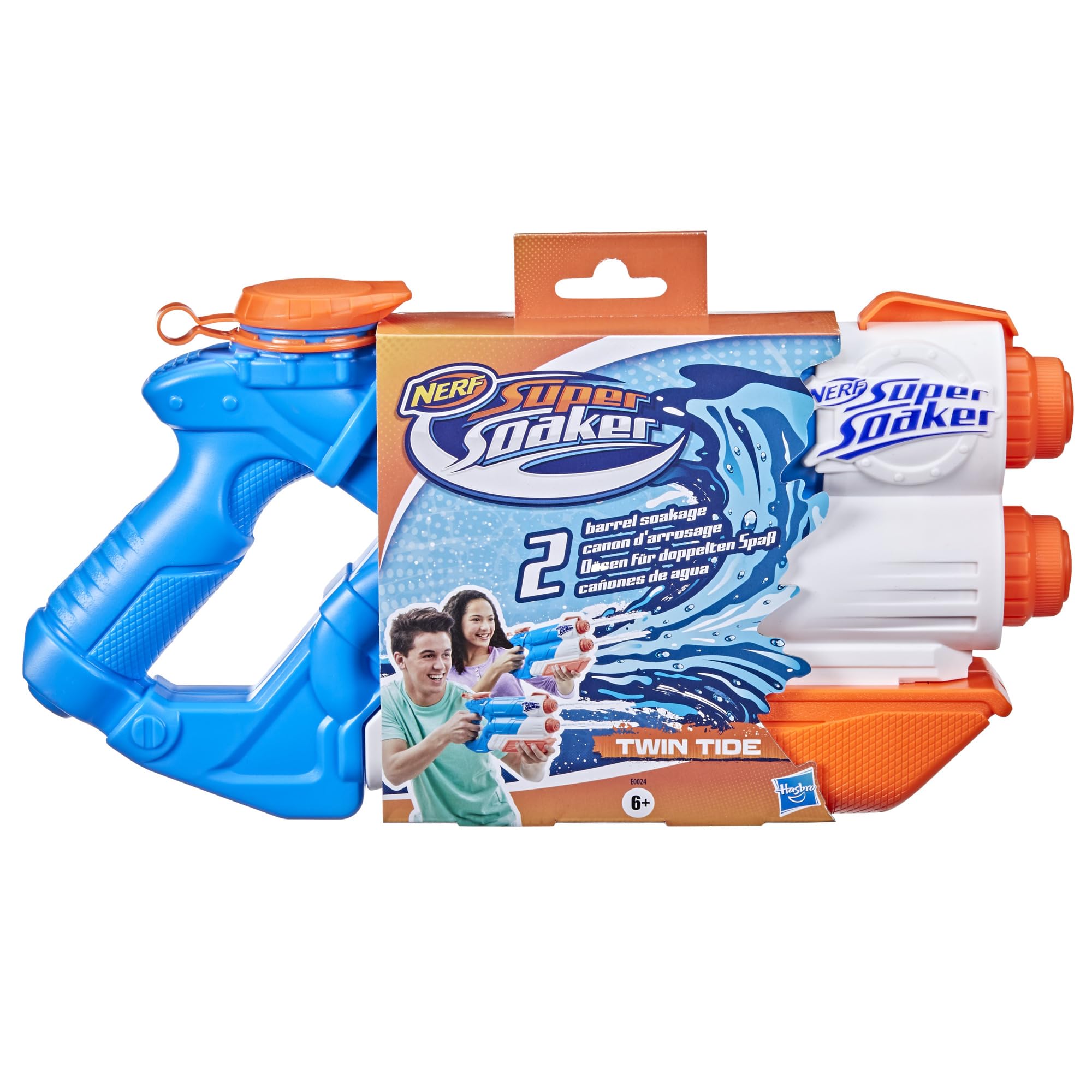 Nerf Super Soaker - Blaster à pompe Twin Tide - Blaster à Eau Puissant pour s'amuser, la pour la compétition et le Jeu de Rôle - Jeux d'Eau Enfant Idée Cadeaux pour Garçons et Filles dès 6 Ans