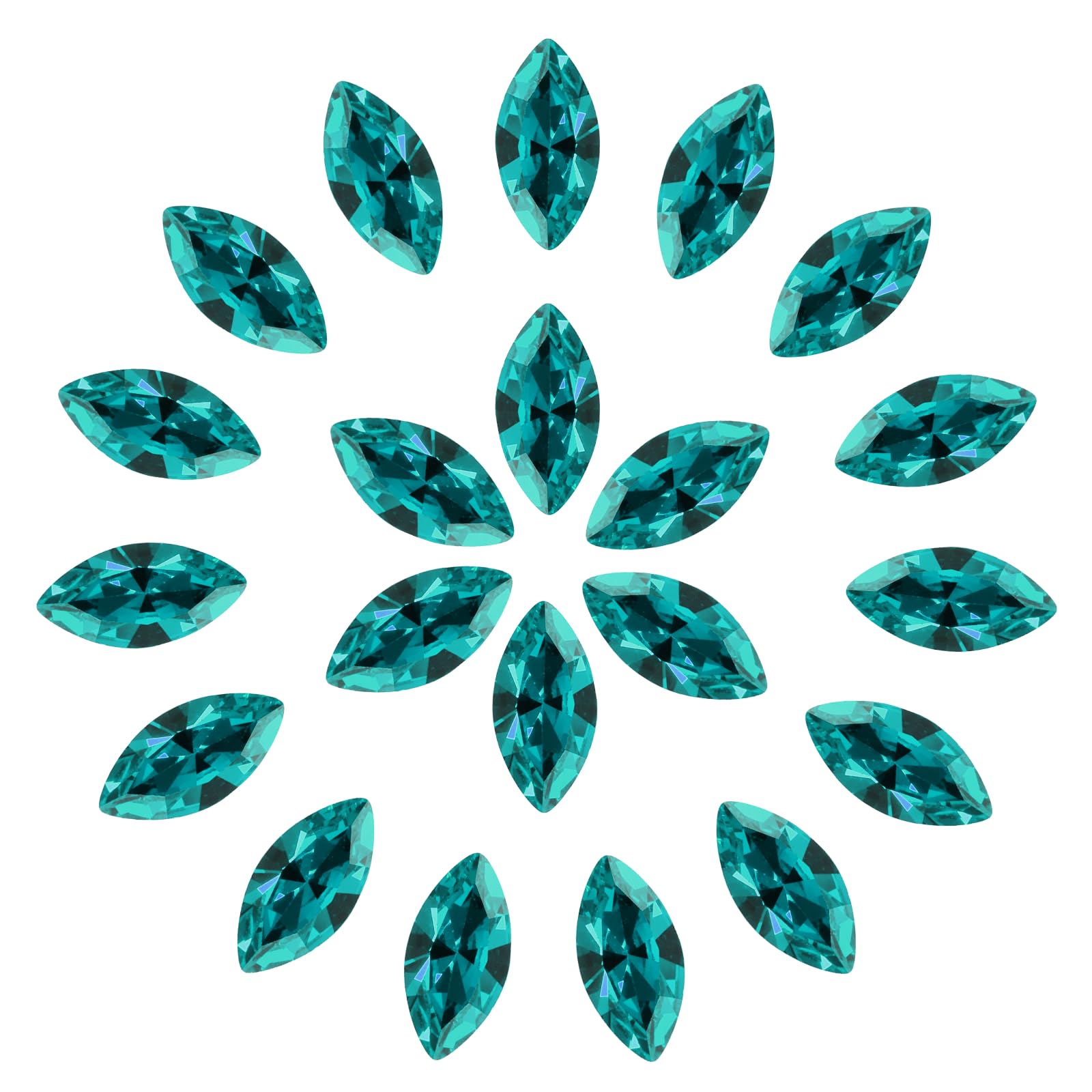 Cuentas de diamantes de imitación 6x12mm para hacer joyas y adornos de cristal azul