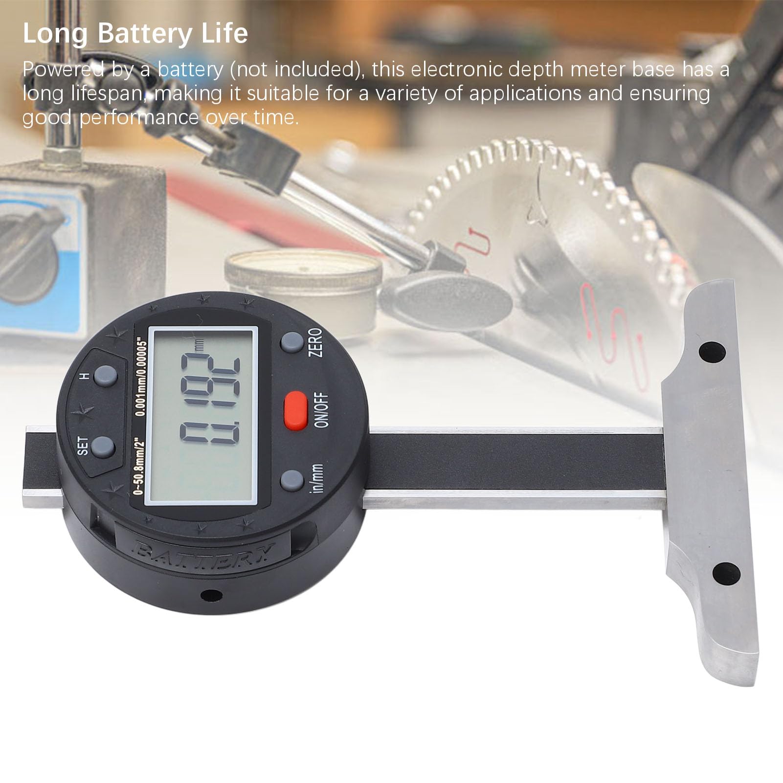 Medidor de profundidad digital Alta precisión 0 50,8 mm Pantalla LCD Puerto USB Herramienta electrónica de medición de profundidad para profesionales Acero aleado Acero inoxidable