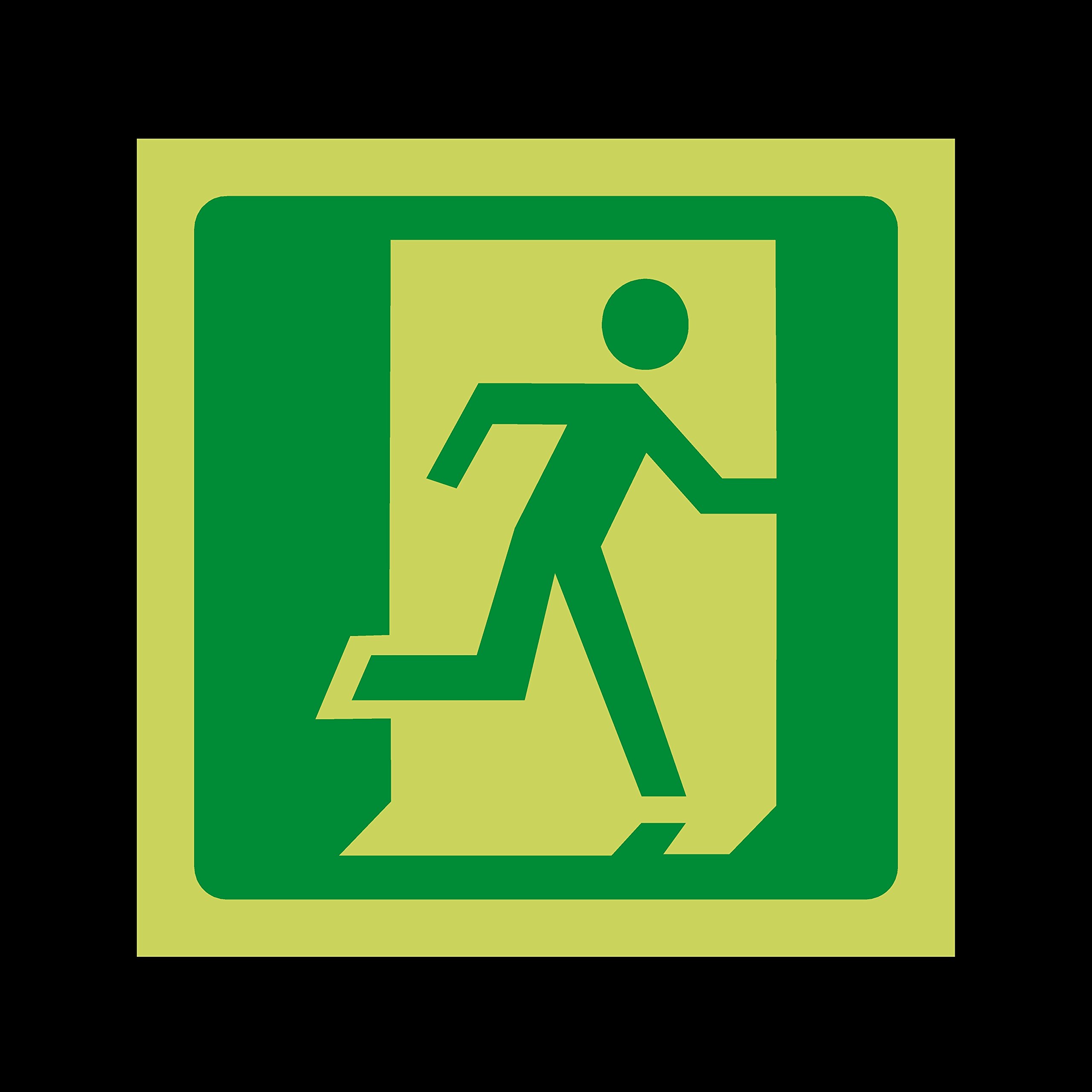 Ussp&S Fire Exit Final Symbol To Right Photoluminescent Plastic Sign - Emergency/Fire Exit/Extinguisher (Misc73)