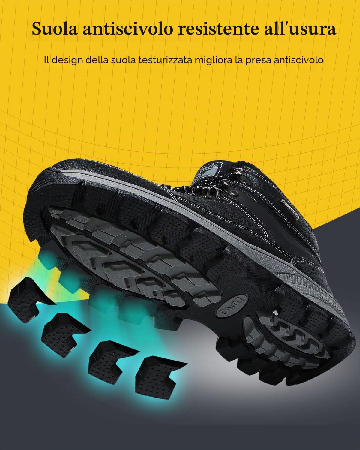 ARRIGO BELLO Uomo Stivali da Neve Invernali Scarpe Allineato Pelliccia Caloroso Caviglia Piatto Stivaletti Sportive Boots Escursionismo 41-46