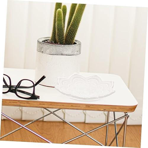 Miniatura 6 de Luxshiny Placa de joyería Mandala Bandeja de cerámica con forma de flor Plato de cerámica Plato de cerámica Forma de collar Soporte de cerámica