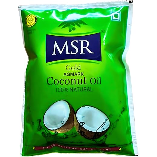 MSR Coconut Oil Combo Pack | Pure & Natural Ingredients | Unrefined | Preservatives Free | Rich In Taste | Aromatic Fregrence | Flavourfull | Use for Cooking, Hair & Skin | Authentic Oil | Pouches (1)