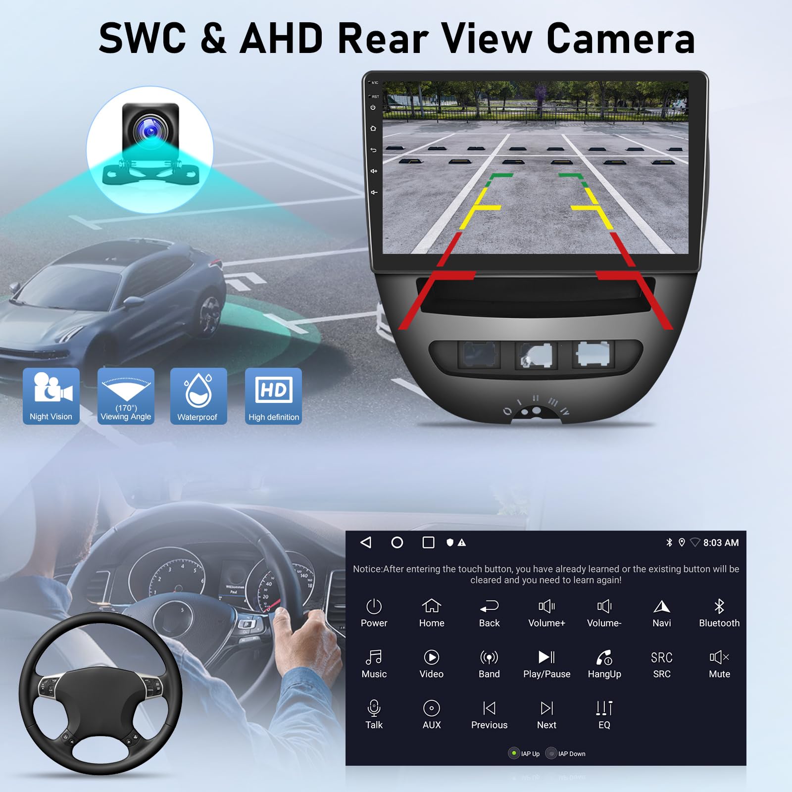 NHOPEEW Autoradio per Peugeot 107 / Citroen C1 / Toyota Aygo 2004-2014 con Carplay wireless e Android Auto - Autoradio Android 13 da 10 pollici con WiFi GPS Controllo del volante EQ Schermo diviso