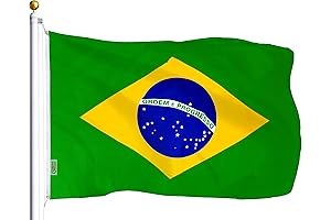 G128 Brazil Brazilian Flag | 3x5 Ft | LiteWeave Series Printed 100D...