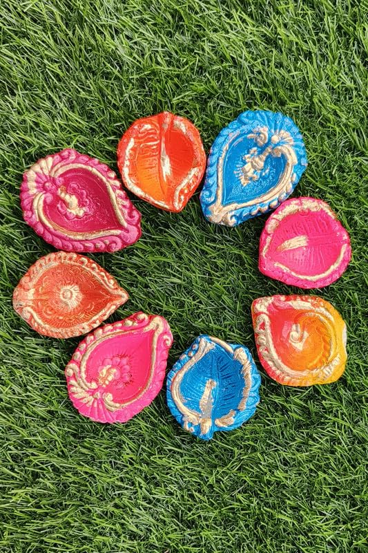 Image of G0 GREEN Natural Clay Traditional Diwali Diye | Earthen Clay Diya | Mitti Diya | Diyas for Pooja (Set of 5)