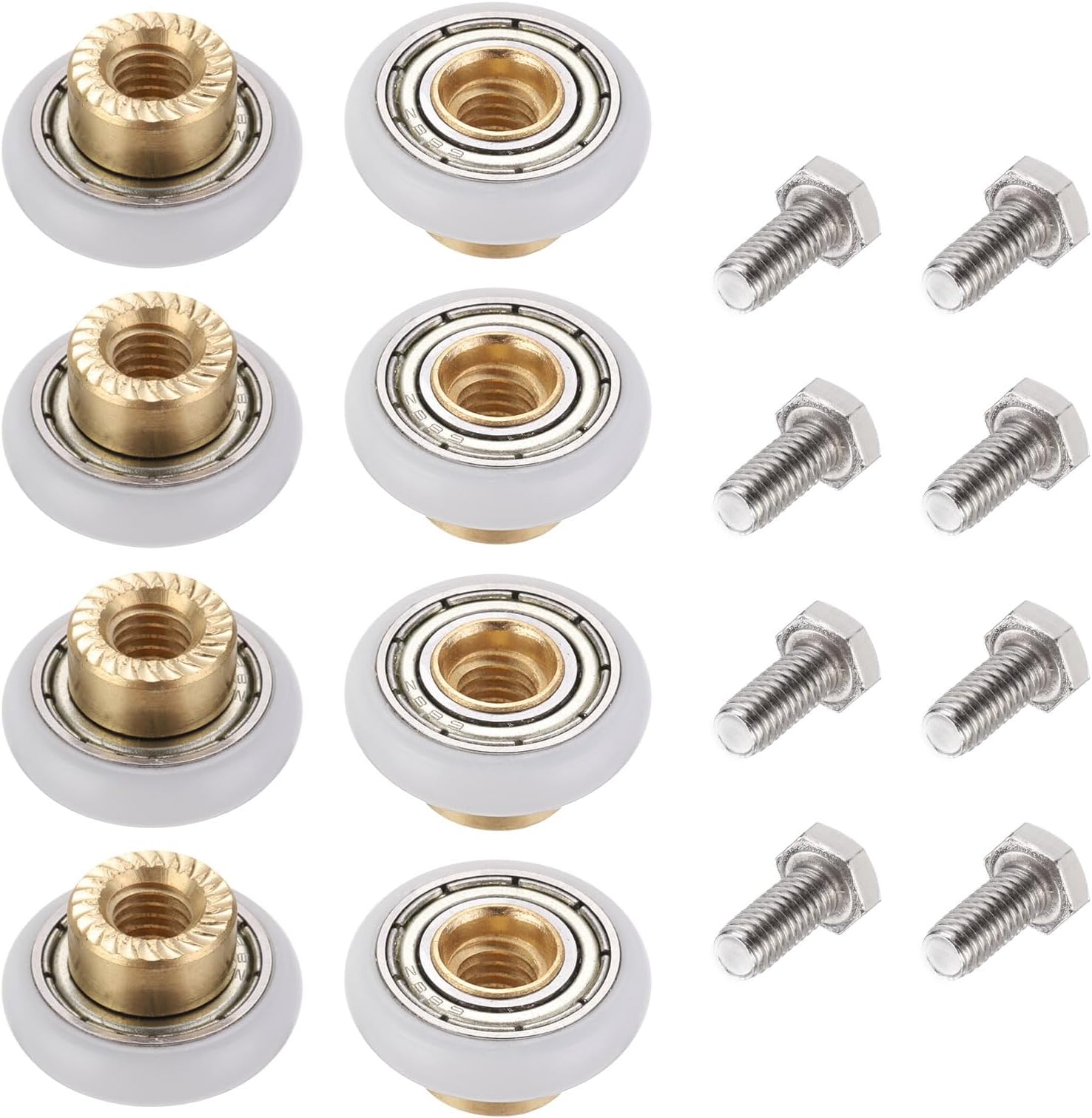 uxcell 8 Pcs Shower Door Rollers, 23mm Dia Bathroom Glass Door Rollers ...