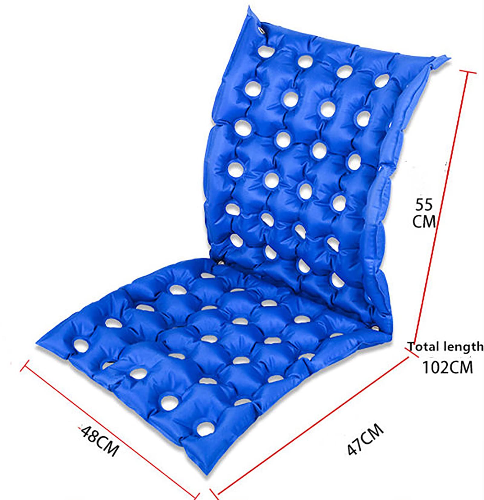 Cojín de asiento antiescaras, cojín de asiento inflable de aire postrado en cama, con respaldo Cojín de silla cómodo para silla de ruedas, transpirable e impermeable, para ancianos, discapacitados,