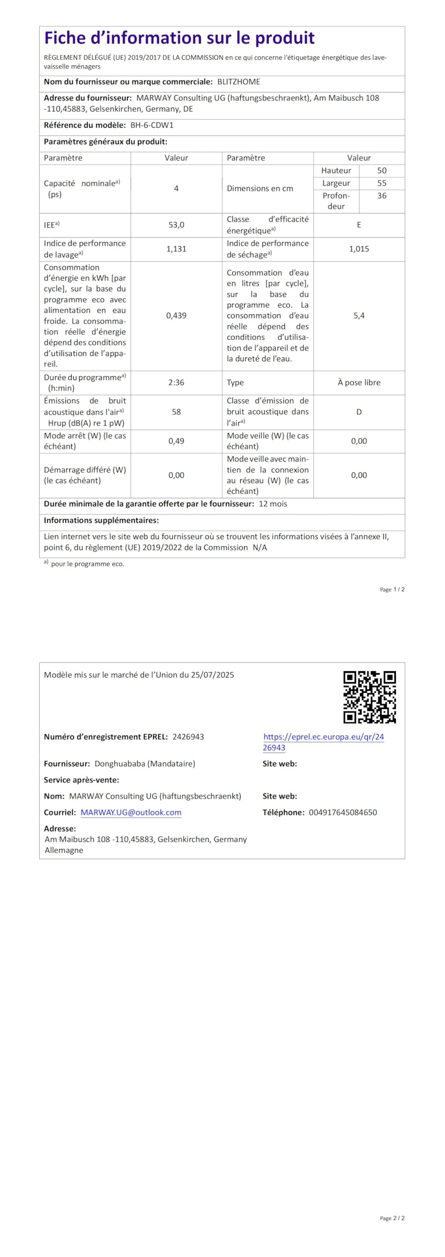 Mini lavastoviglie, BLITZHOME lavastoviglie piccola portatile controllo smart app, 9 programmi, serbatoio dell'acqua da 5,2 l, utilizzabile con/senza allacciamento idrico, asciugatura, avvio ritardato
