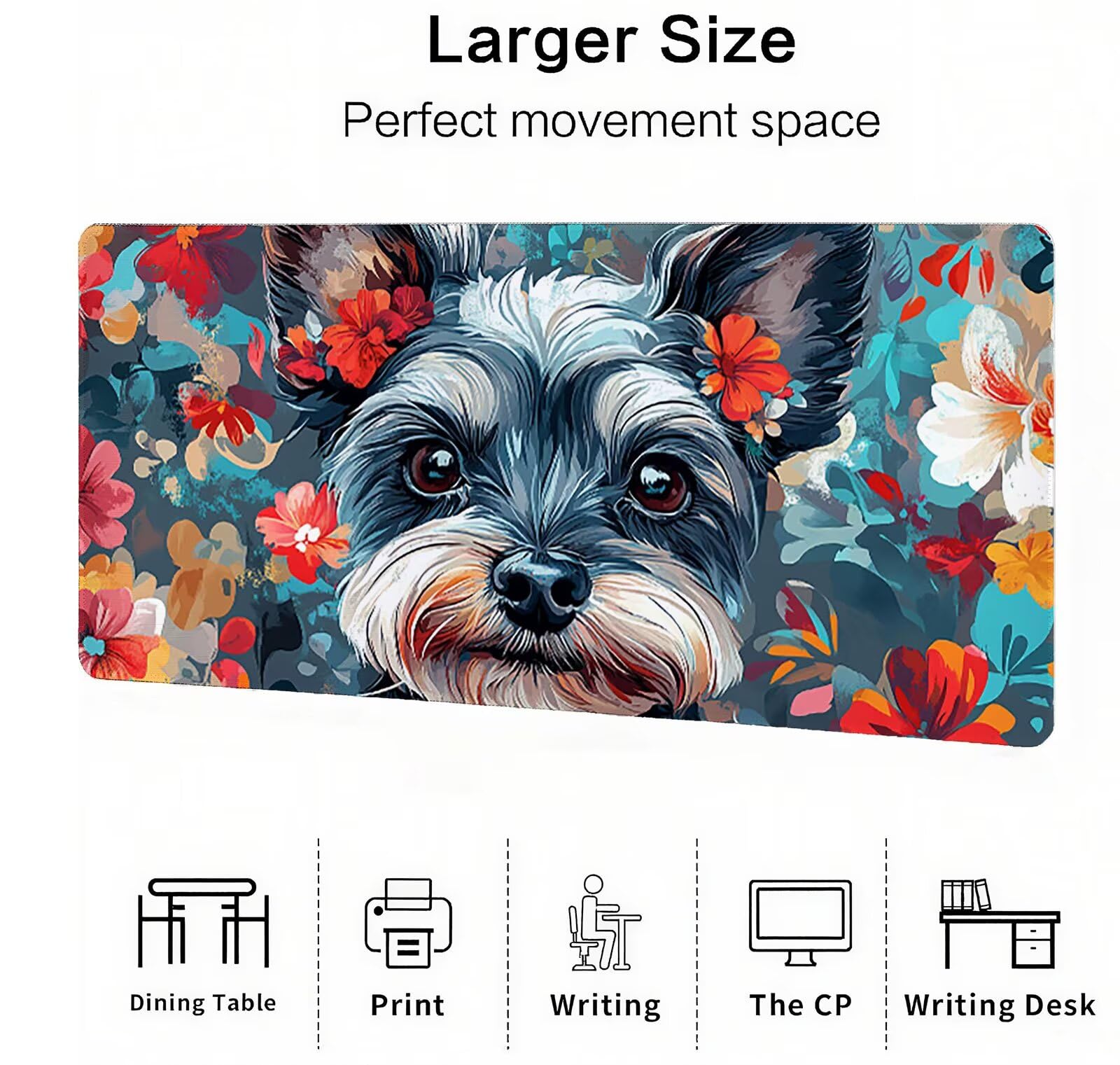 Podkładka pod mysz XXL 1400 x 600 mm podkładka pod mysz dla graczy kwiat duża podkładka pod mysz biurową akcesoria dla psów z antypoślizgową podstawą wodoodporna podkładka pod mysz podkład, do nauki