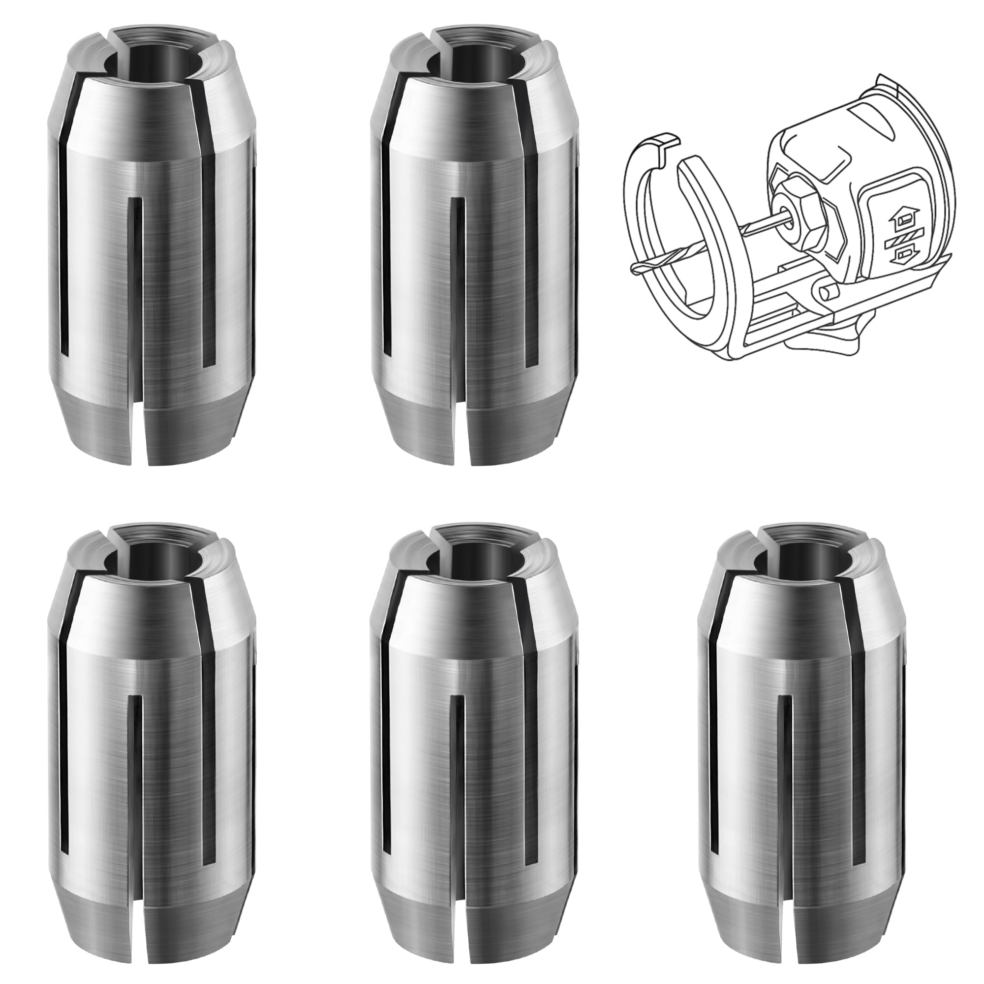 Dreyoo Collet Kit - Drywall Cutout Tool Replacement -10 Dreyoo Collet Kit - Drywall Cutout Tool Replacement -10