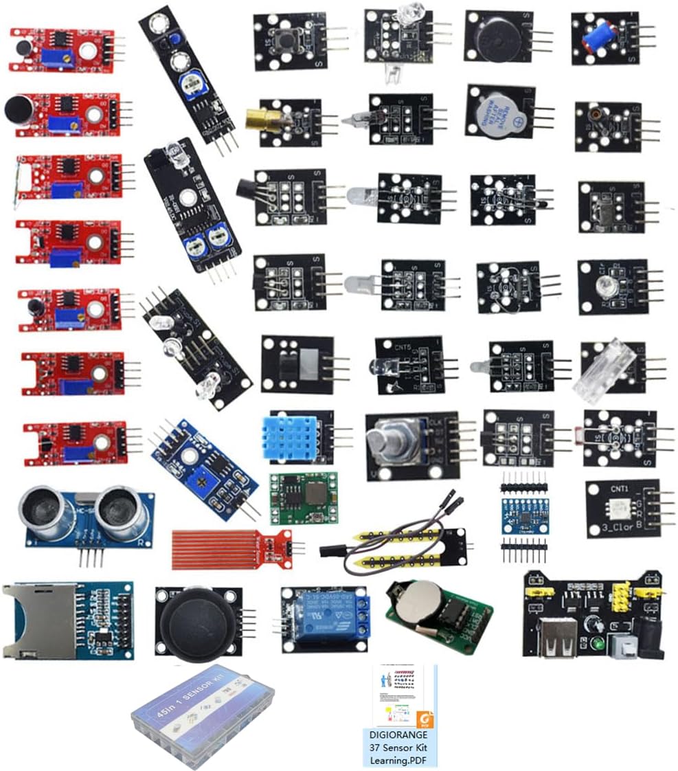 DIGISHUO 45 Pcs Sensors Assortment Kit with Storage Case |45 Sensors ...