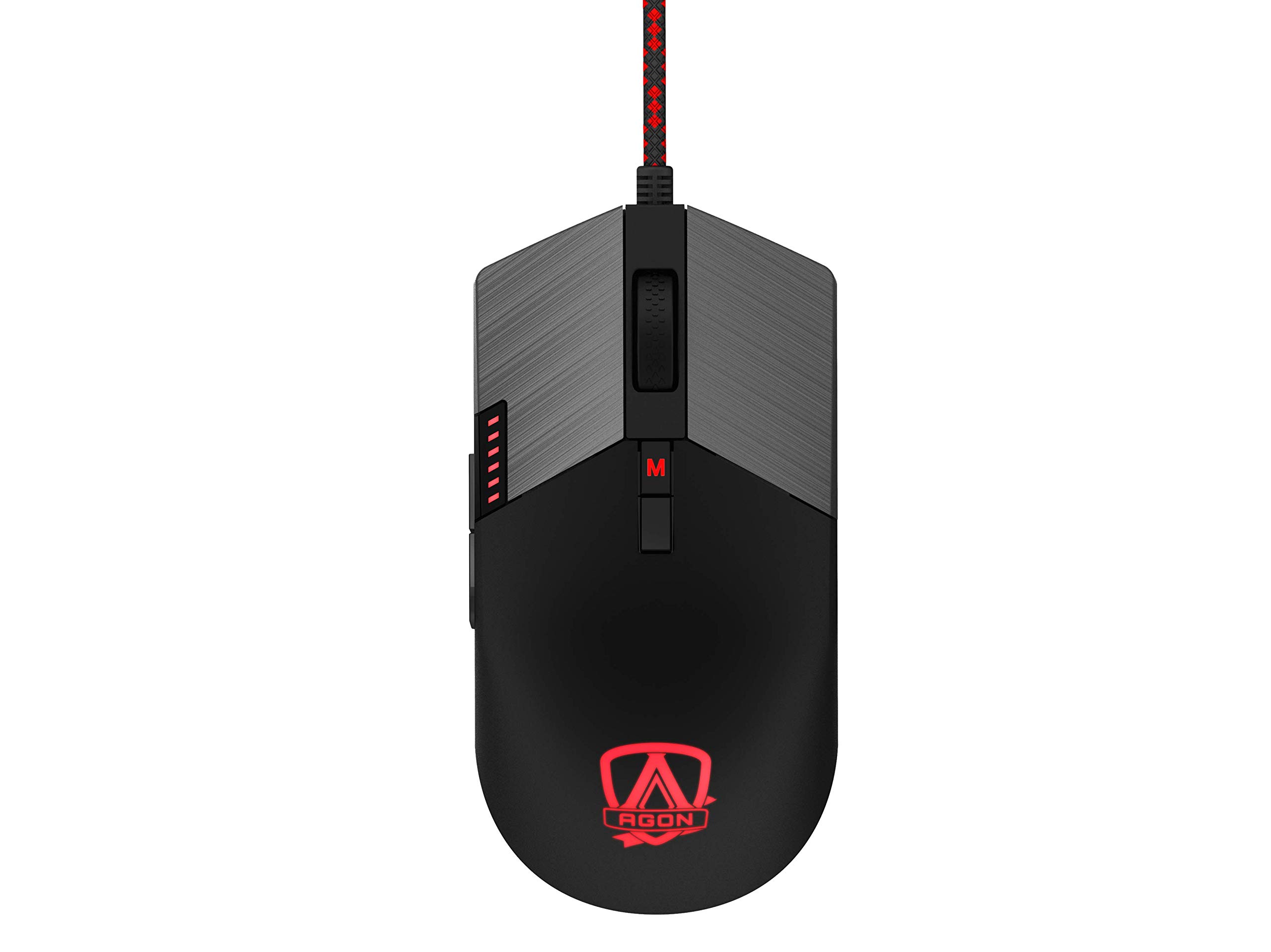 Agon by AOC AGM700 Mouse da gioco - 16.000 DPI - Interruttori Omron - Effetti RGB - DPI regolabili - Peso regolabile