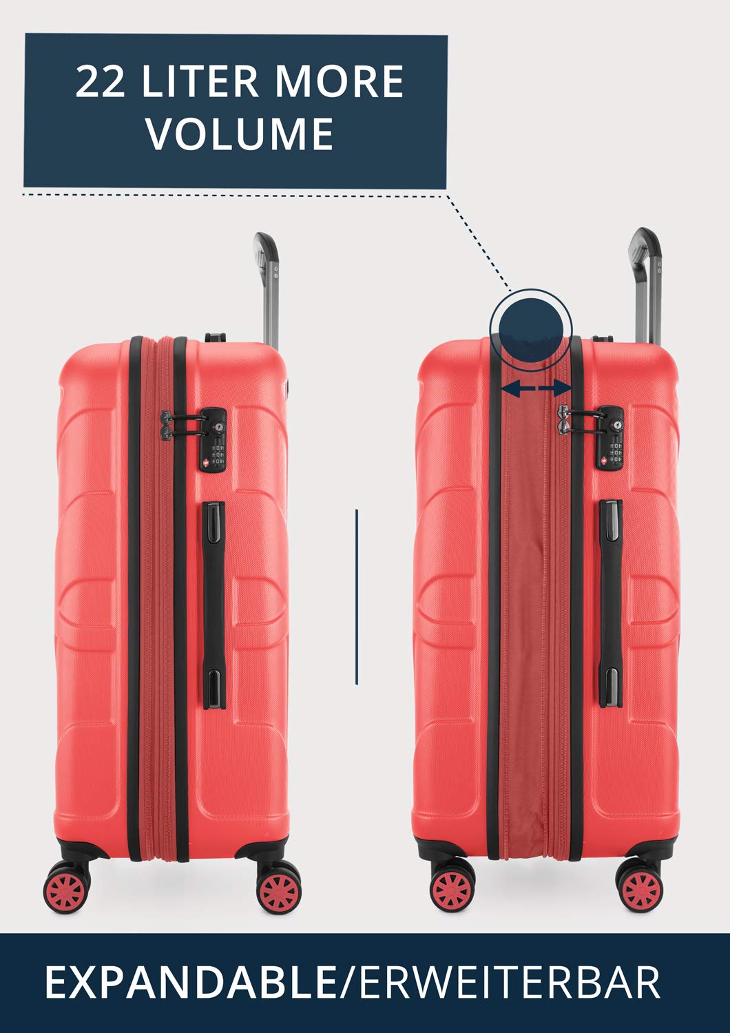 suitline - Hartschalen-Koffer Koffer Trolley Rollkoffer Reisekoffer – Bild 3