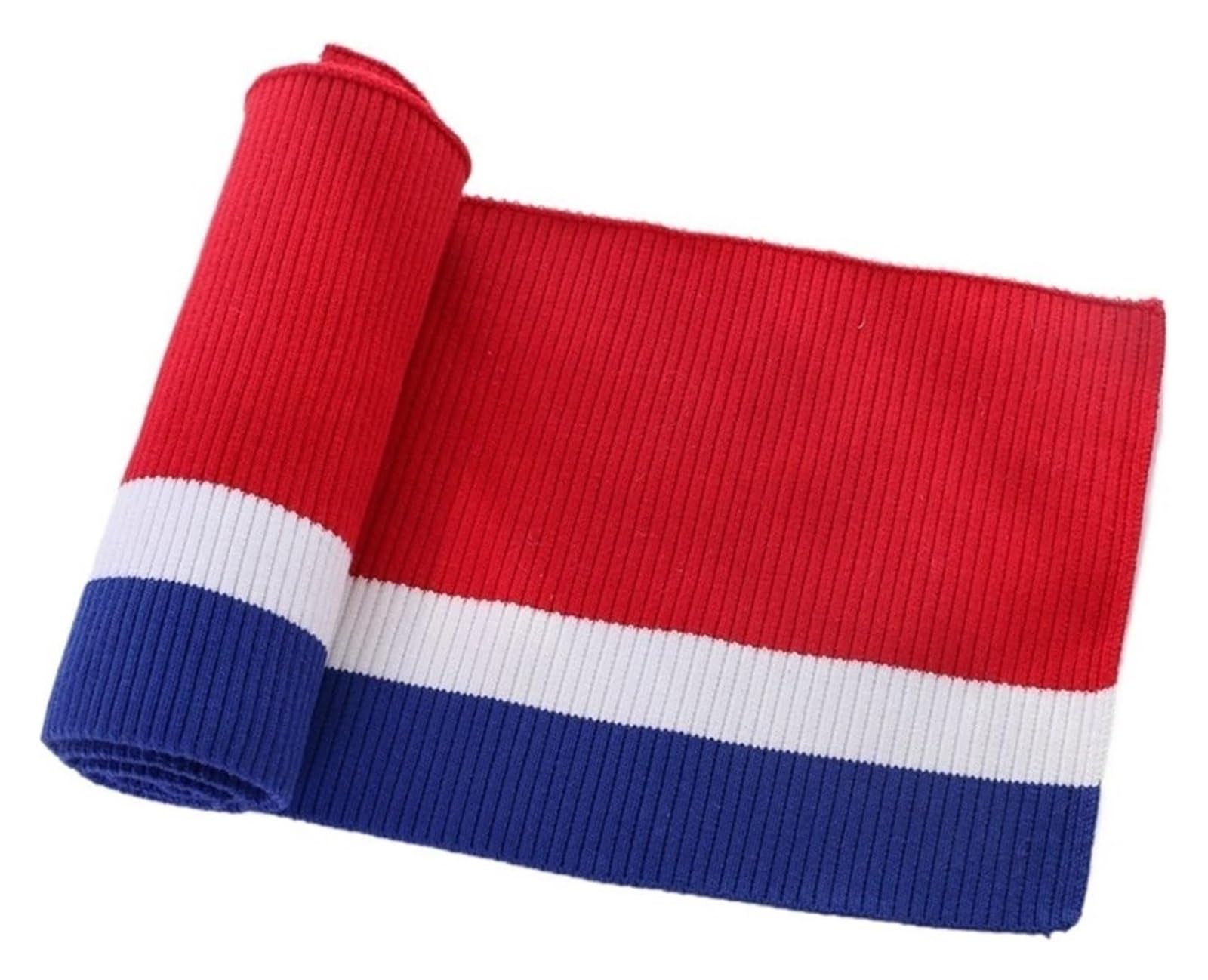 Rib Knit Cuff, Elastic Ribbed Cuffs Multicolor 80cm x 15cm(Red White Blue)