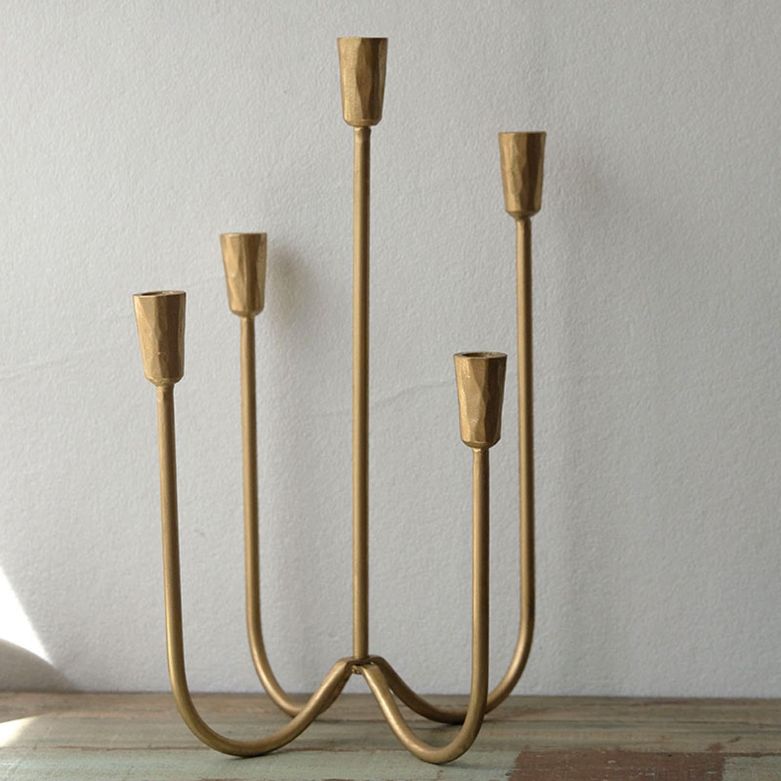 Candelabro Vintage A 5 Bracci Centro Tavolo Metallico