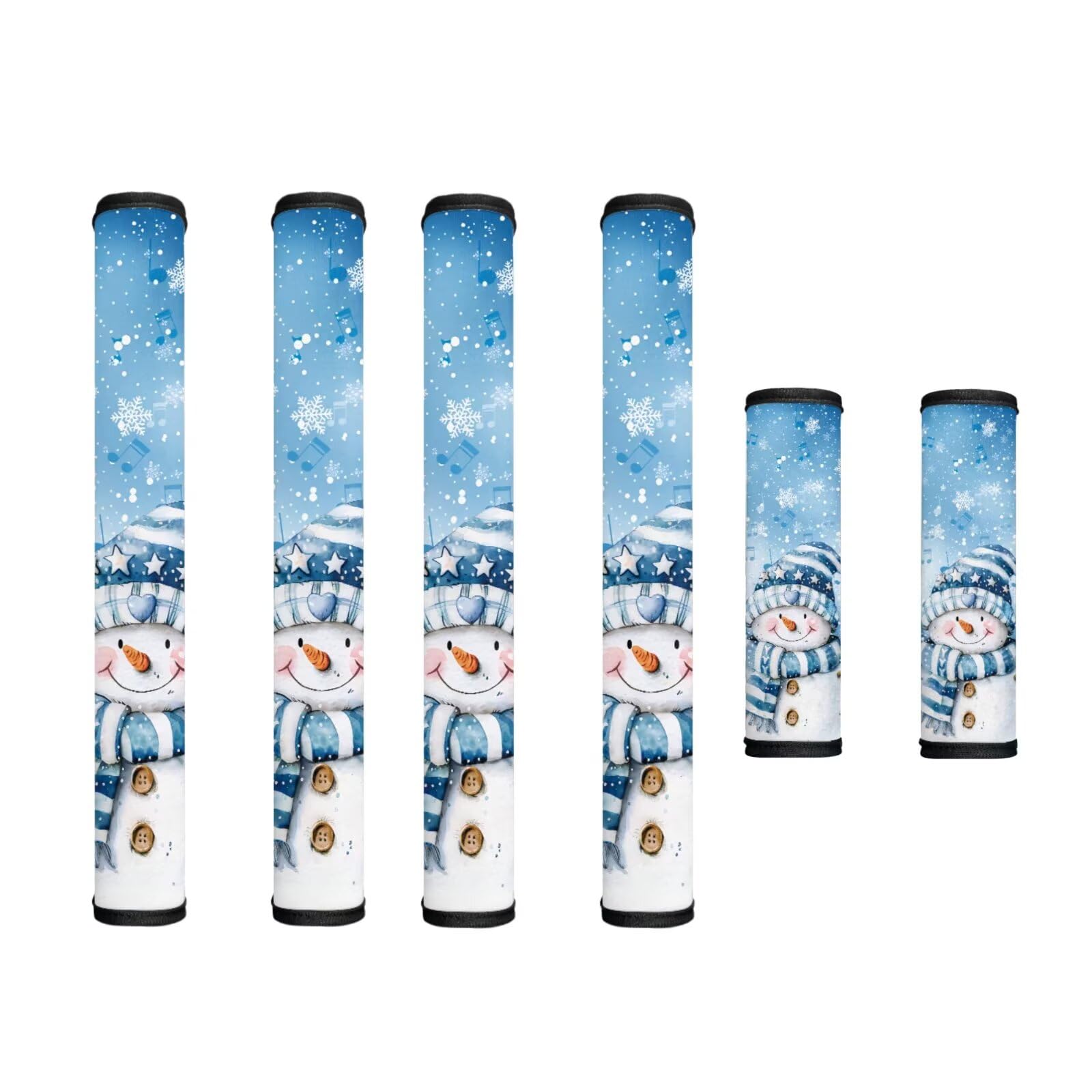 Christmas Decorations Refrigerator Door Handle Covers Set of 6 Kitchen Electrical Appliances Handle Protector Anti-Slip Fridge Microwave Oven Home Accessories, Christmas Snowman Blue