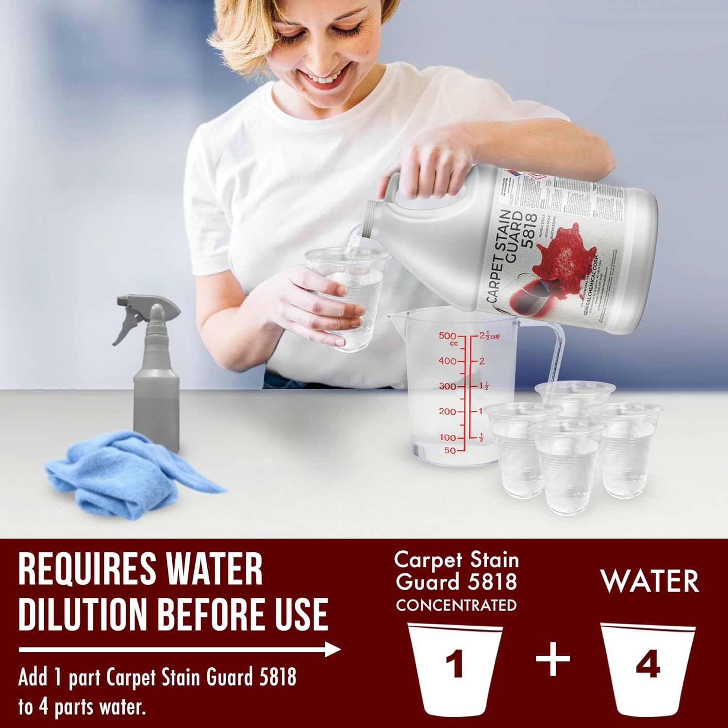 General Chemical Fabric Protector & Stain Shield - Ultra Concentrated Fabric Protector for Carpets, Rugs, Upholstery, Drapes & more - Carpet Stain Guard 5818 - For Outdoor & Indoor Use - 1 Gallon