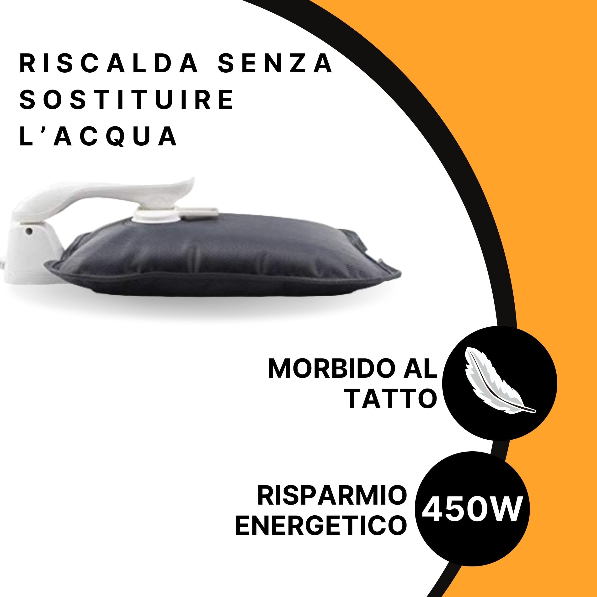 ELETTROCASA - Borsa Acqua Calda Elettrica Teporino - 6h di Calore - Borsa Calda Elettrica Ricaricabile Pronta in 10' - Boule per Riscaldare Acqua