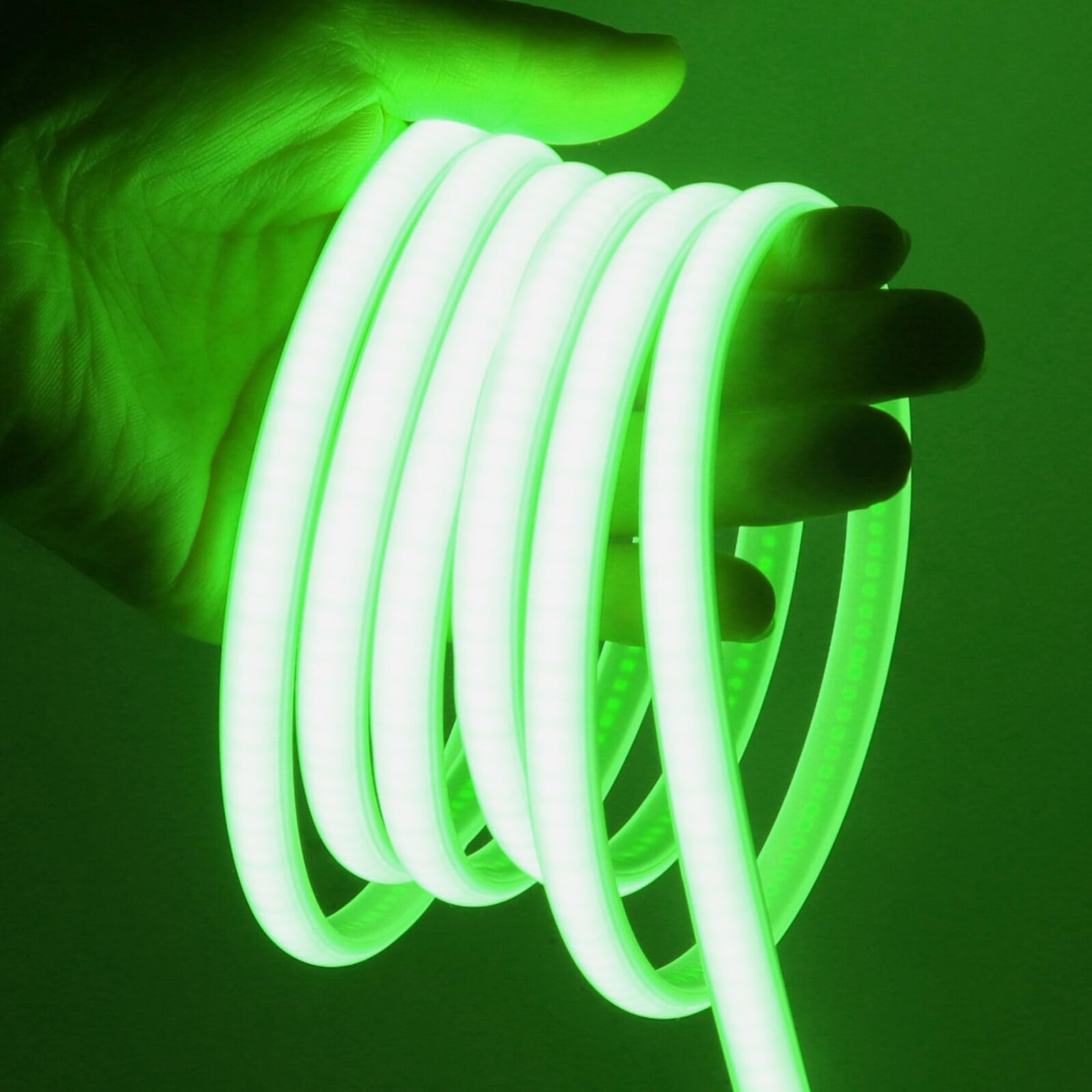 KISUFU 220V COB Neon Light Strip, 288 LEDs/m IP67 Waterproof Flexible 50cm Cuttable Rope Light with UK Plug for Shelf, Cabinet, Boat, Patio, Club, Bar, Outdoor Decor.