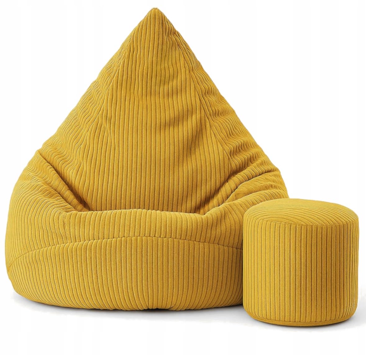 Sitzsack Kinder mit Hocker 75x75x100cm - Kinder Sitzsack mit Füllung - Schlafzimmer und Wohnzimmer Möbel - Cord Indoor Sitzsäcke - Lounge Sessel - Bean Bag