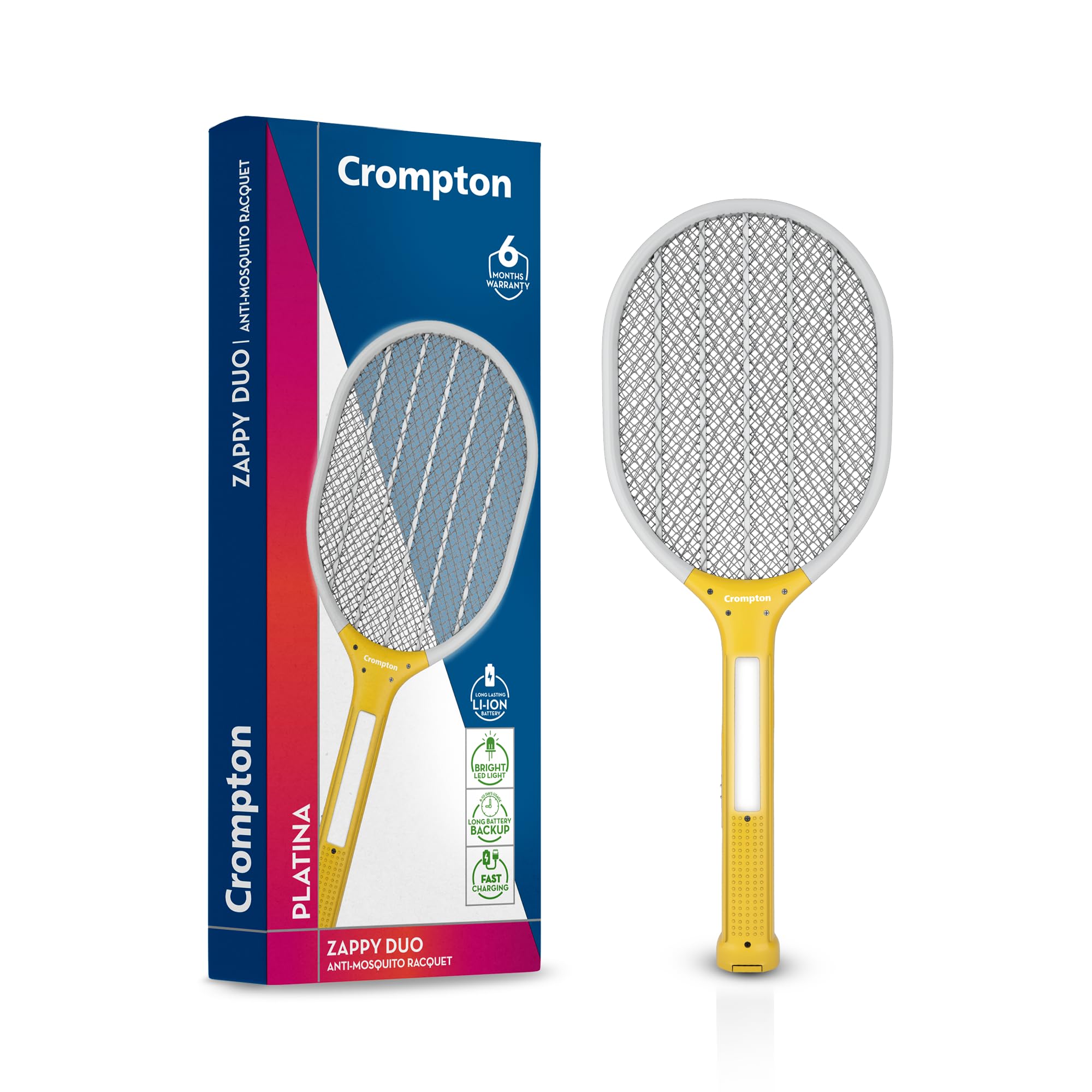 Crompton Anti-Mosquito Racquet-ZAPPY-Duo | Mosquito Bat | Mosquito Killer | Rechargeable Mosquito Racket | Long Lasting Battery | 6 Months Warranty-image-17