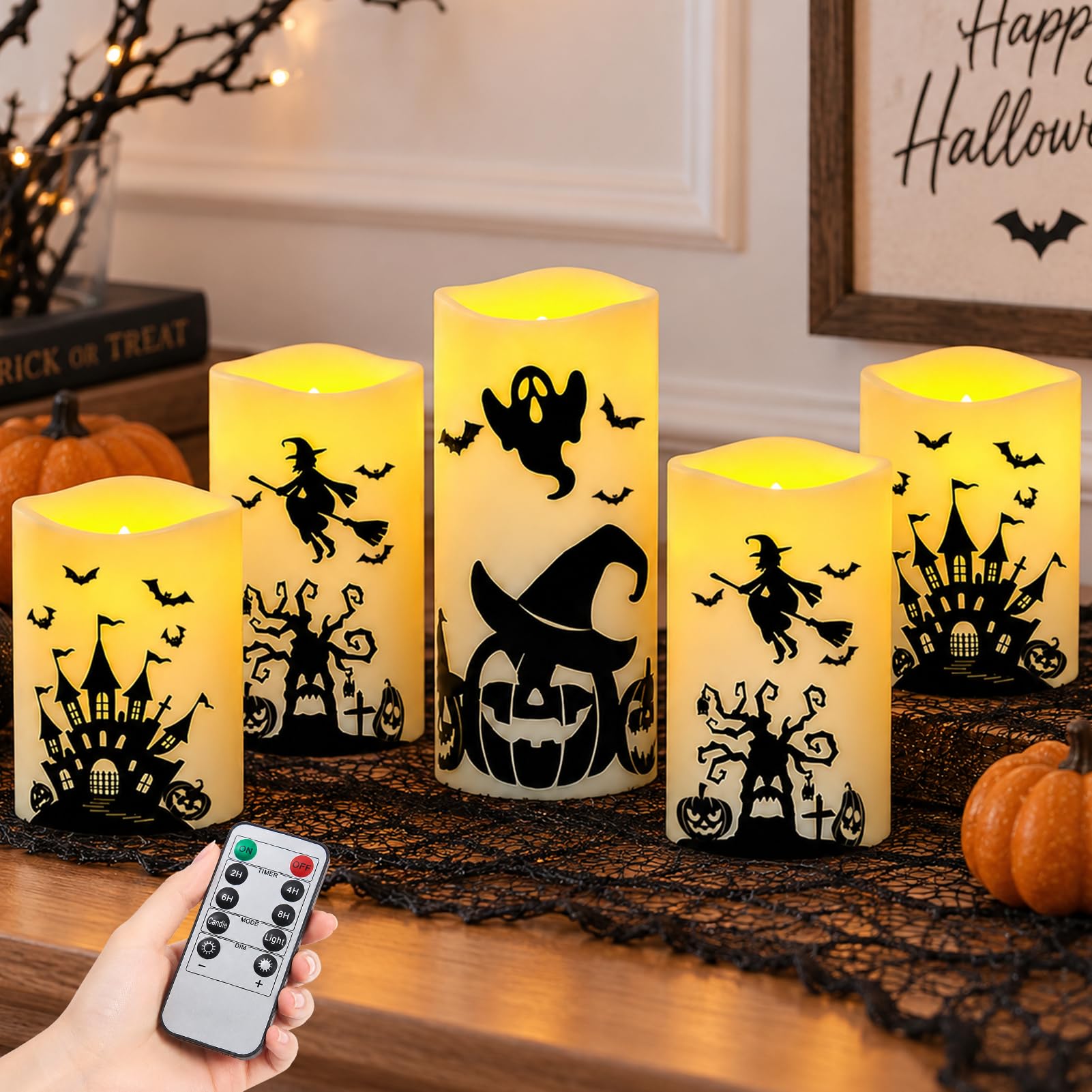 Fo32won Halloween Flameless Candles--5 Pcs