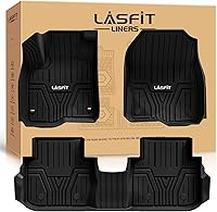 LASFIT Floor Mats for Honda CR-V 2023-2026 (Gas/ Hybrid/ e:FCEV) Custom Fit All-Weather TPE Anti-Slip Pet-Friendly 1st & 2nd Row Black