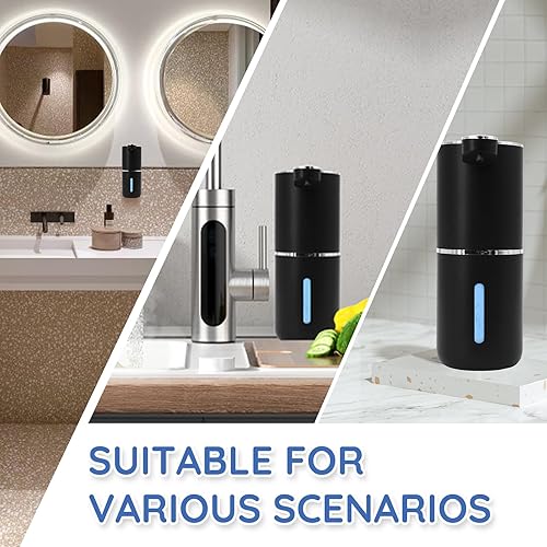 Miniatura 7 de Dispensador de jabón espumoso, dispensador automático de jabón, dispensador automático de jabón de 13.5 oz13.5 fl oz, sin contacto, recargable por