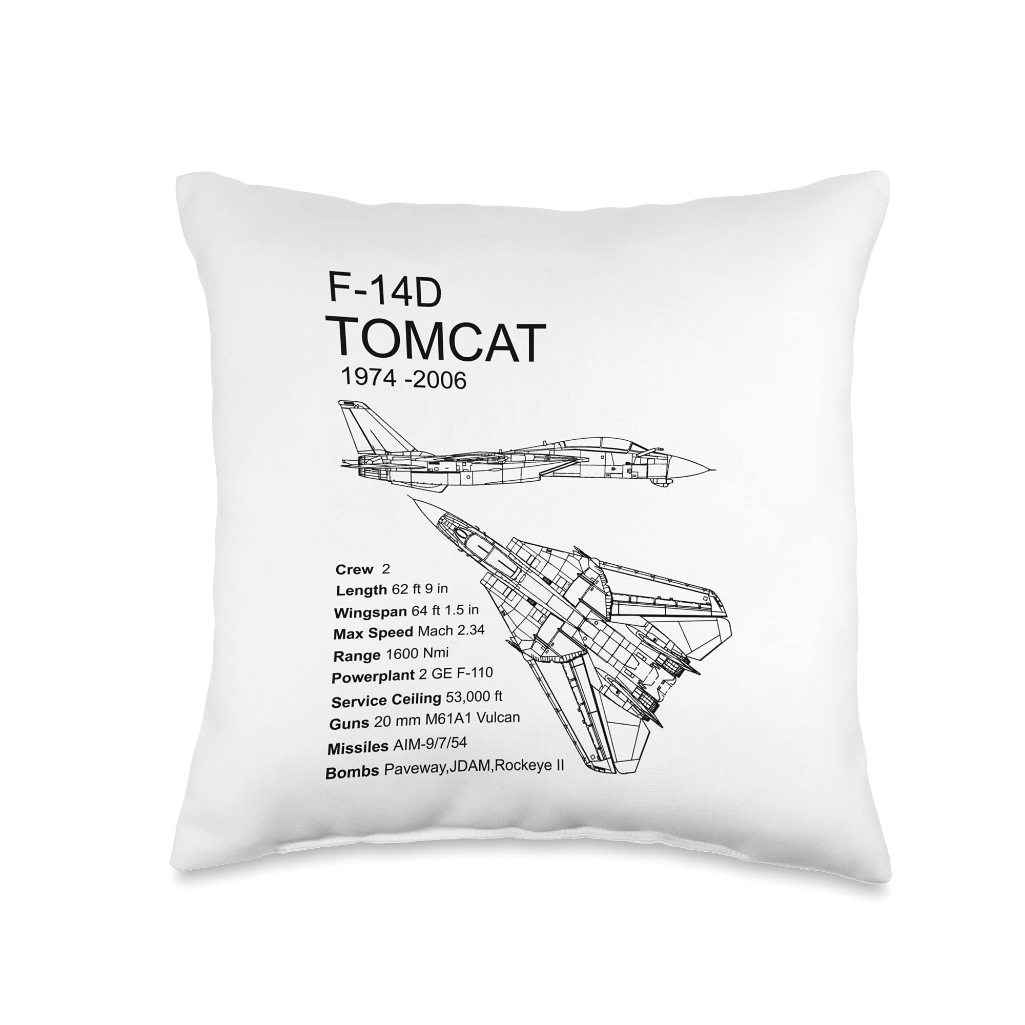 Amazon.com: DC Blueprint Design Company F-14 Tomcat Throw Pillow, 16x16,  Multicolor : Home & Kitchen