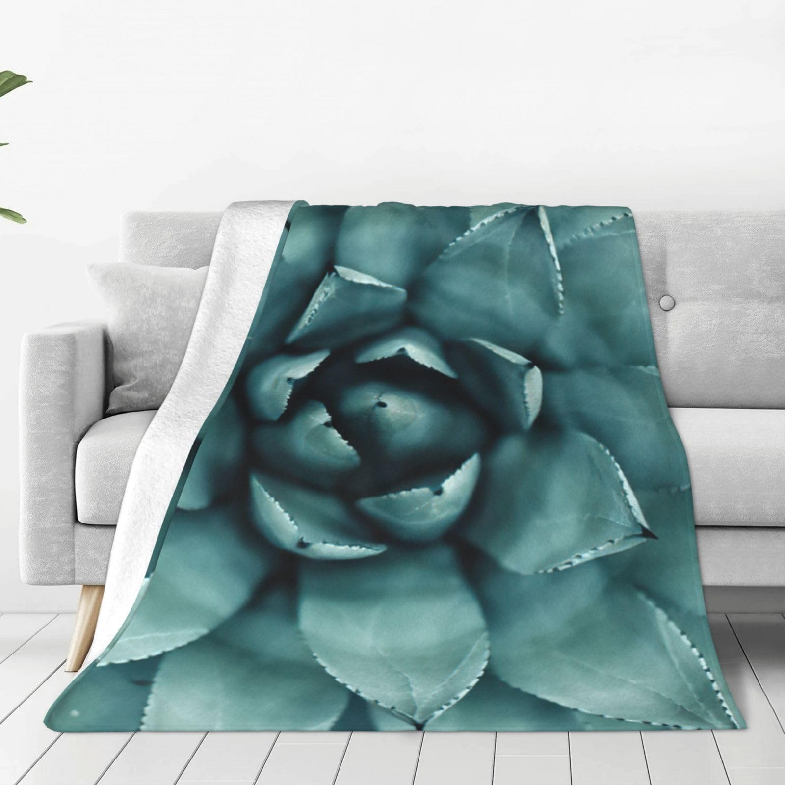 Couverture polaire douce et chaude plaid lit canapé imprimé succulentes