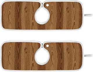 stone faucet mat for kitchen sink sink protector hangable mat for kitchen sink for Kitchen Counter & Bathroom Sink 30”--Striped Brown Wood Texture Vintage