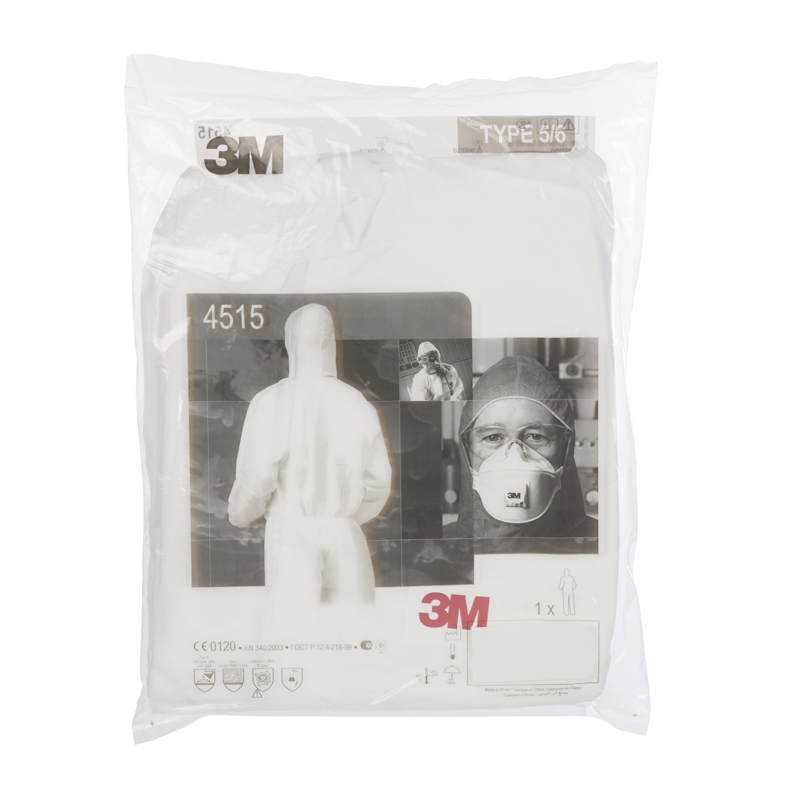 3M P4515BL 4515 Prenda Protección Tipo 5/6 Blanco Talla L