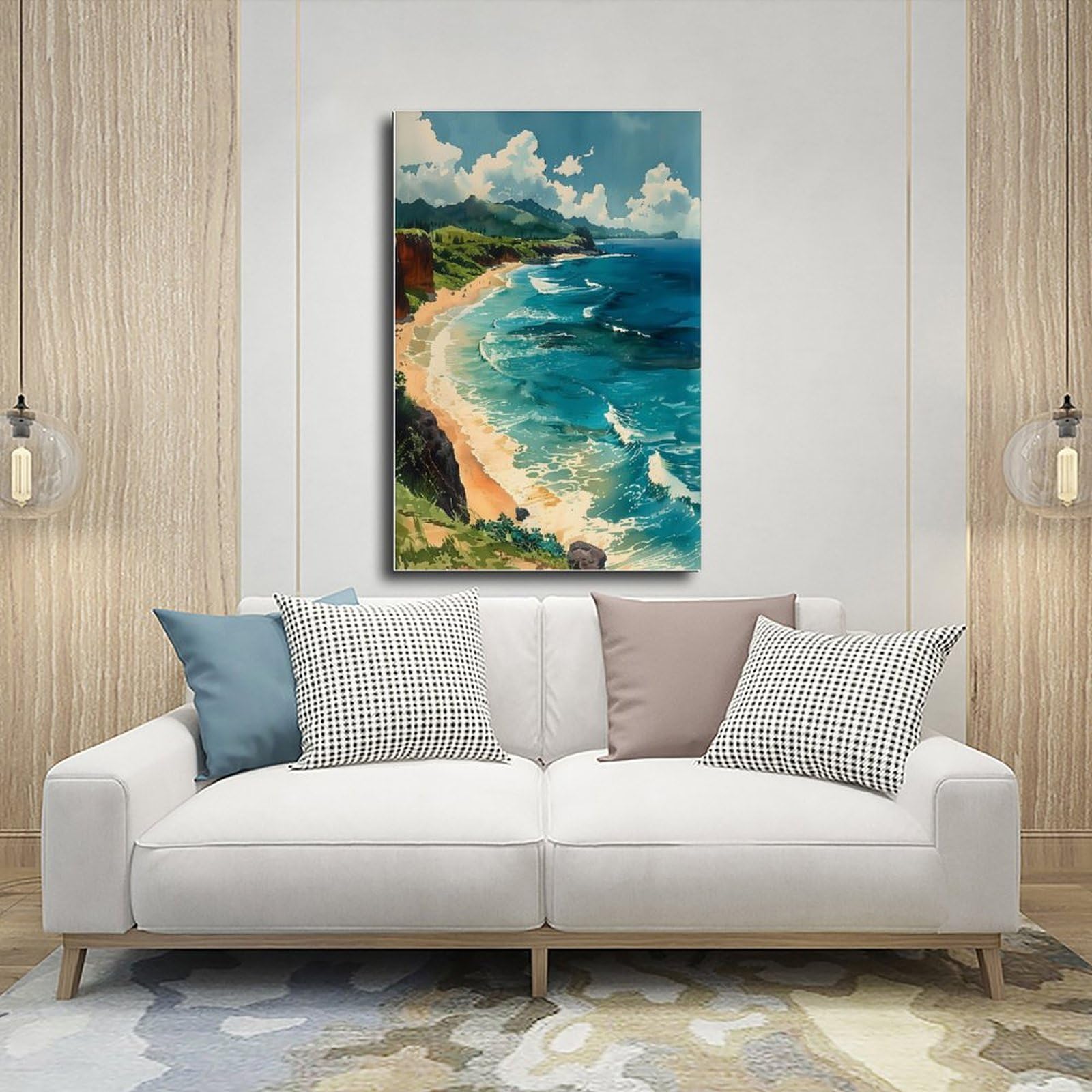Amazon.com: ZJLAMZ Maui Watercolor Painting Hawaii Wall Art Maui