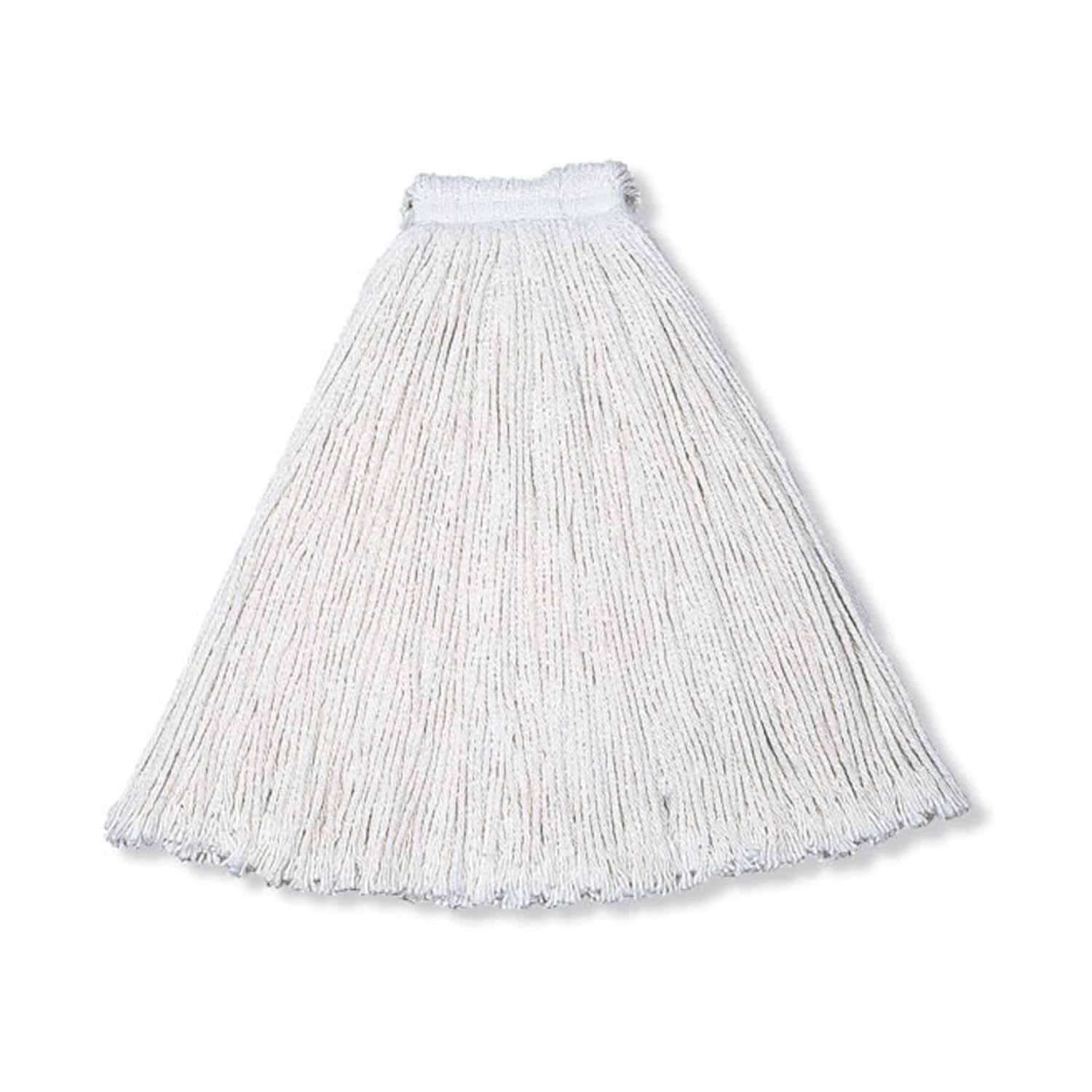 Rubbermaid Commercial Products Economy Rayon Cut-End Mop Head Replacement, 1-Inch Headband, White, Heavy Duty Industrial Wet Mop for Floor Cleaning Home/Kitchen/Bathroom