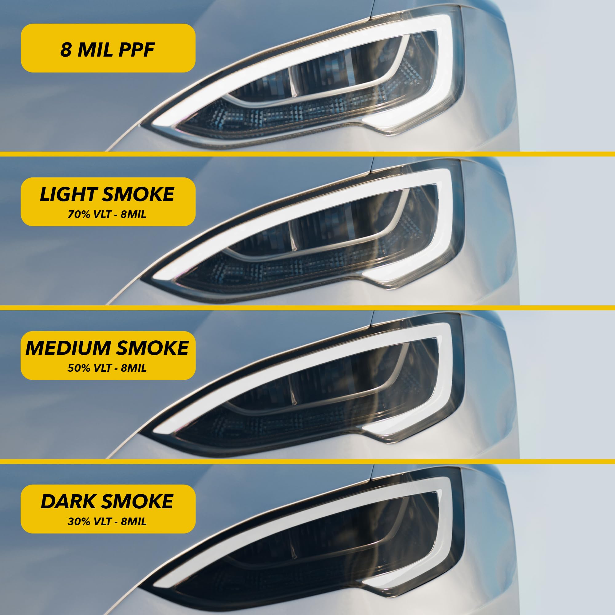 Headlights Smoke Tint PPF for Tesla Model S - Paint Protection Film Cover Shiled, 8mil Self Healing (Clear (8mil), 2016-2025)