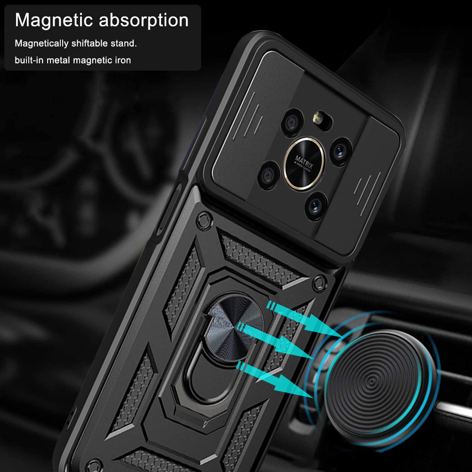 Hi-Case Funda para Honor Magic4 Lite (4G/5G) con Tapa de Cámara y