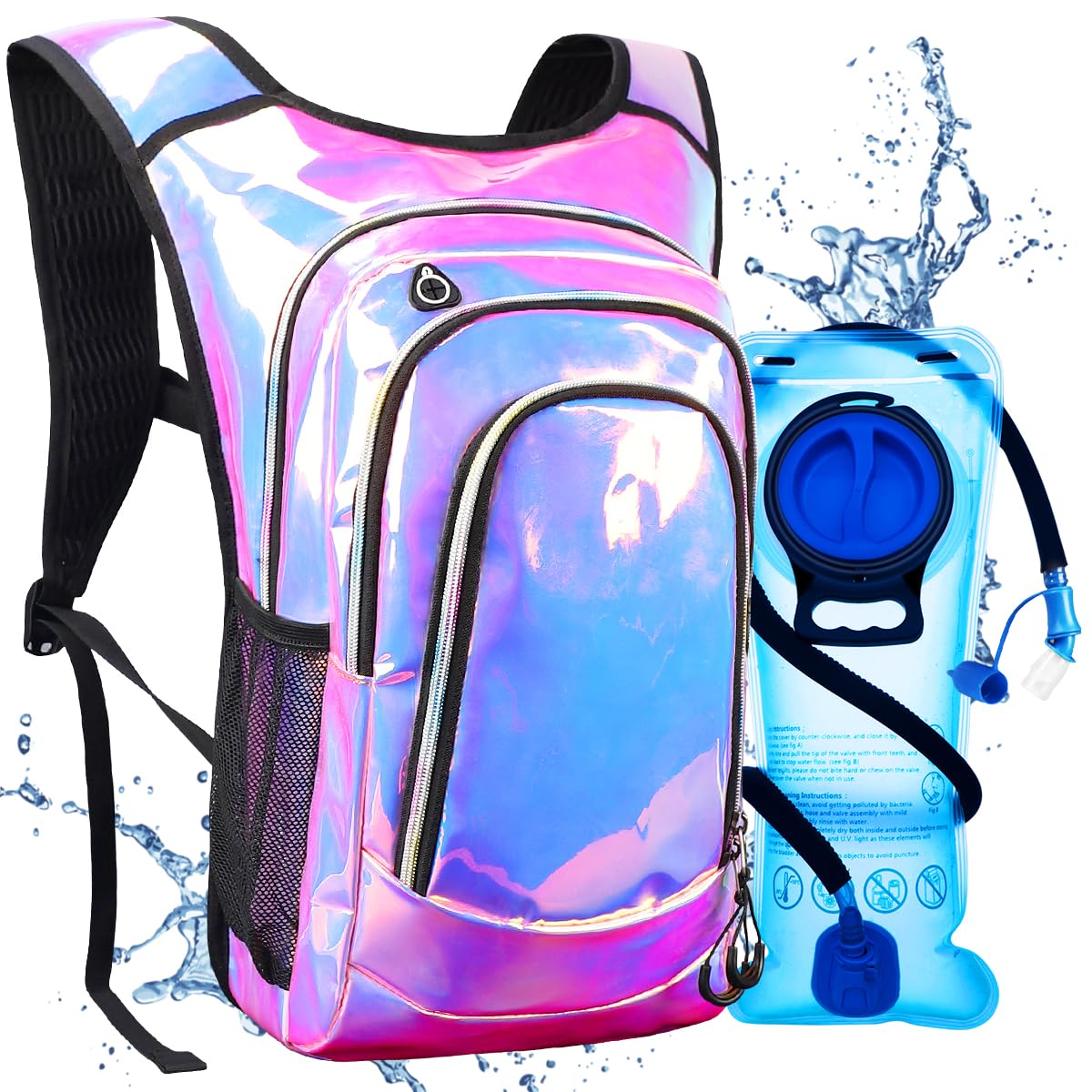 Niggeey Hydration Backpack, Festival Rave Hydration Pack, Water Backpack with 2L Hydration Bladder, Rave Backpack Hydration Pack Hydropack Hydro for