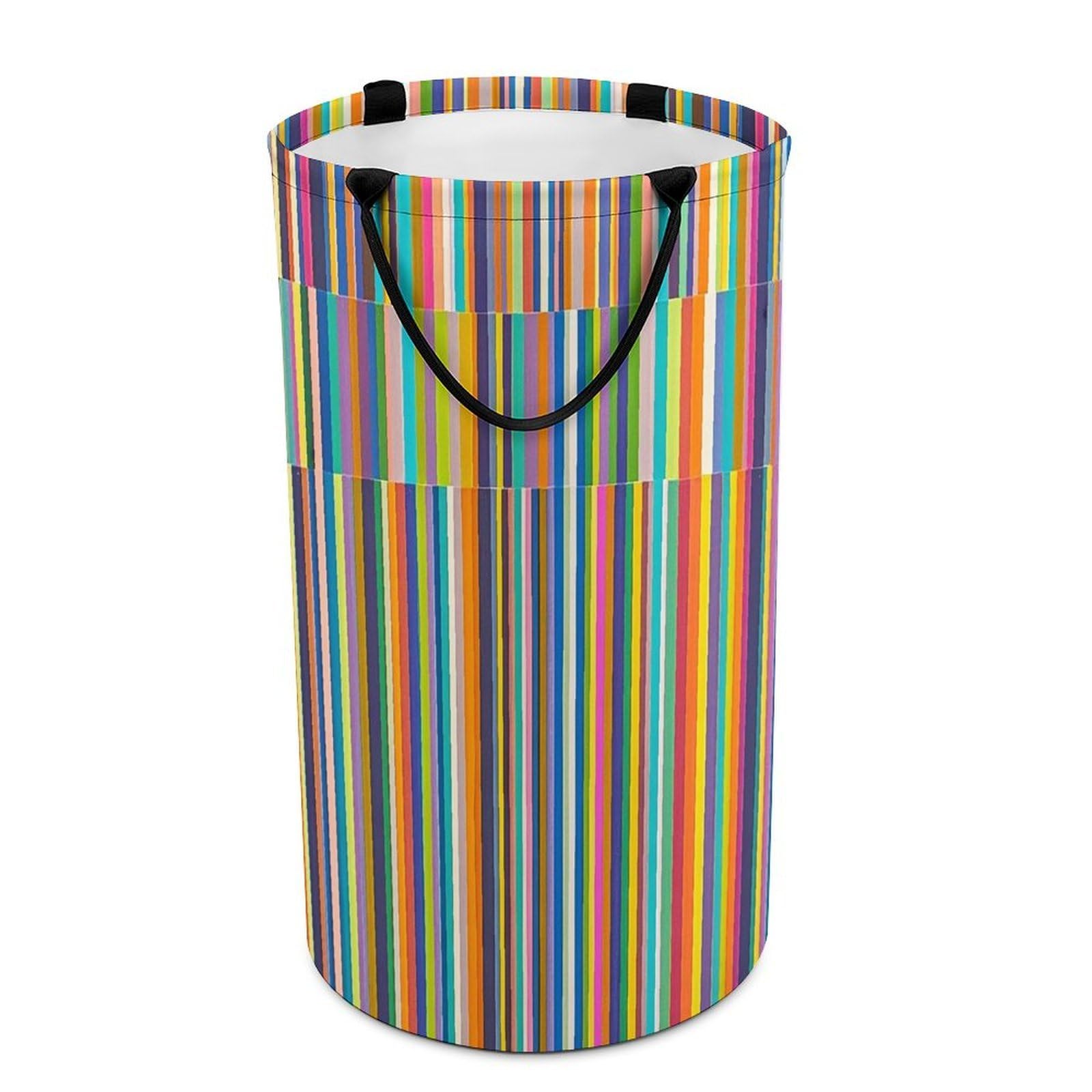 Stripes Laundry Hamper Large Collapsible Laundry Basket with Handles Waterproof Clothes Hamper Portable Dirty Clothes Basket for Bedroom Laundry Room Closet Bathroom