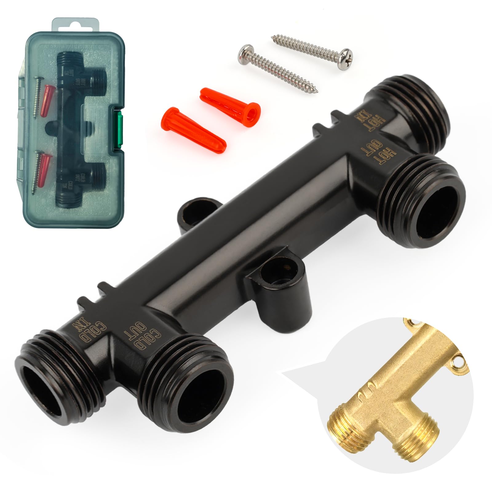 Upgraded 595926 Sensor Valve: Copper &amp; Electrophoretic Coated - Fit for watts Premier 500800/500805, grundfos up Comfort Series Instant Hot Water Pump System 367010 Thermal Bypass Bridge Valve