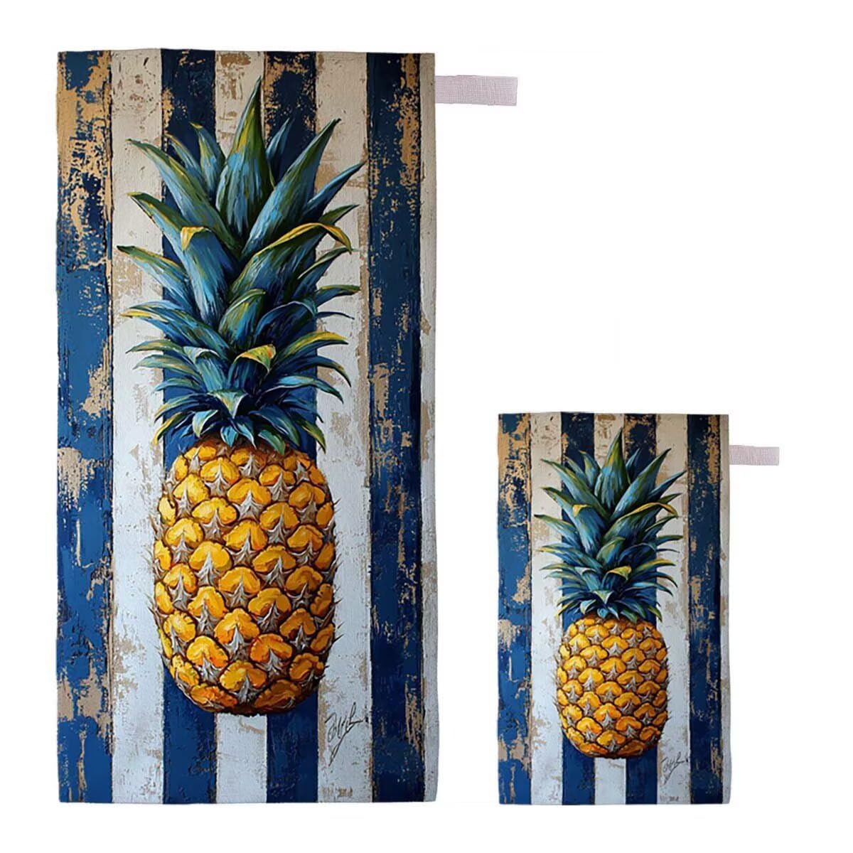 Toalla de Playa Grande 220x100cm/35x70cm, Juego de 2 Toalla Microfibra XXL de Antiarena, Toallas Playa Suave Ligera, Absorbente Secado Rápido, Beach Towel Viaje Yoga, Regalo Mujer Hombre (Fruta) K-10